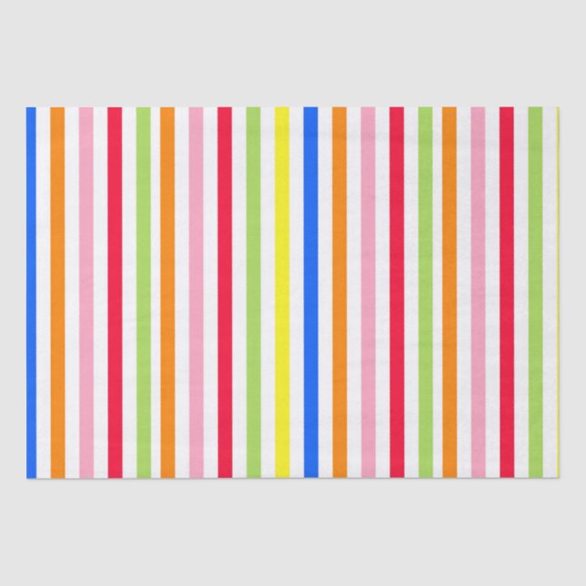 Colourful Vibrant Stripes Pattern Design  Tissue Paper (Front)