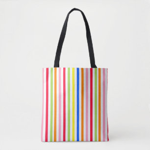 Colourful Vibrant Stripes Pattern Design Tote Bag