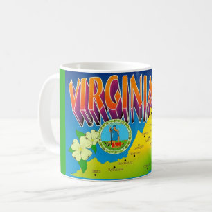 Colourful Vibrant Virginia Map Mug
