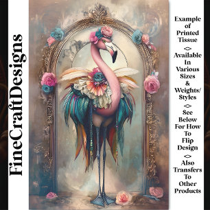 Colourful Victorian Carnival Flamingo BH4 Decoupag Tissue Paper