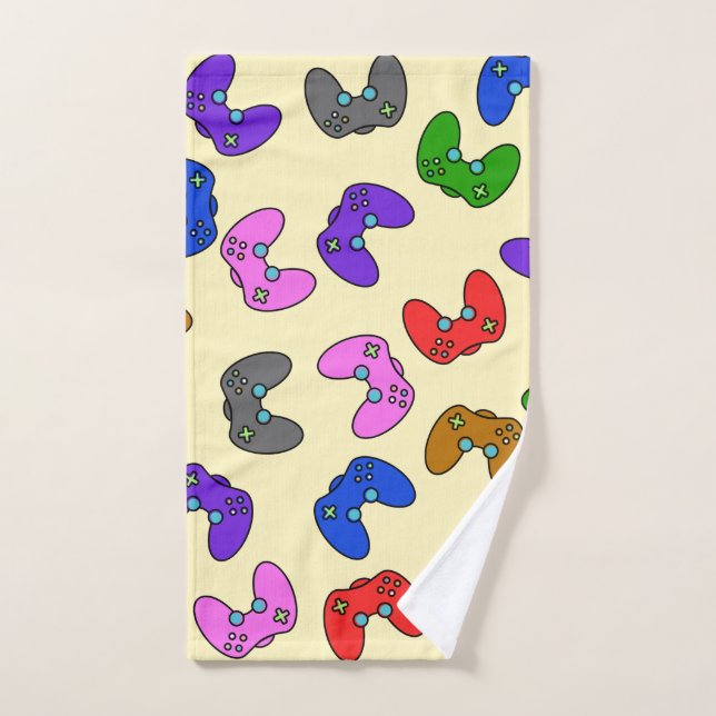 Colourful Video Game Controllers Hand Towel (Hand Towel)