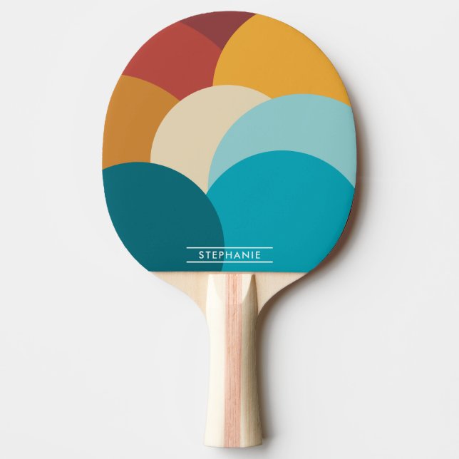 Colourful Vintage Abstract Art Personalized  Ping Pong Paddle (Front)