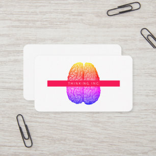 Colourful Vintage Brain Anatomy Illustration Business Card