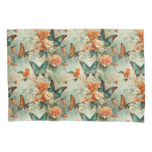 Colourful Vintage Butterflies and Flowers (10) Pillowcase