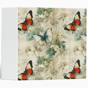Colourful Vintage Butterflies and Flowers (2) Binder