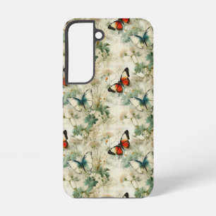 Colourful Vintage Butterflies and Flowers (2) Samsung Galaxy Case