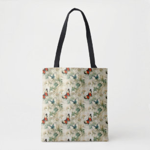 Colourful Vintage Butterflies and Flowers (2) Tote Bag
