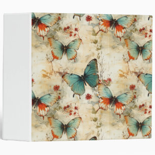 Colourful Vintage Butterflies and Flowers (3) Binder