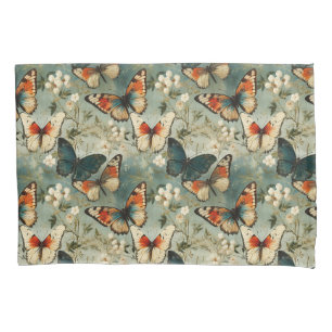 Colourful Vintage Butterflies and Flowers (5) Pillowcase