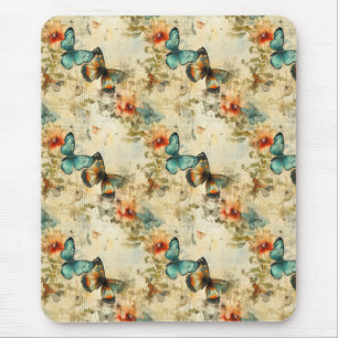 Colourful Vintage Butterflies and Flowers (8) Mouse Pad
