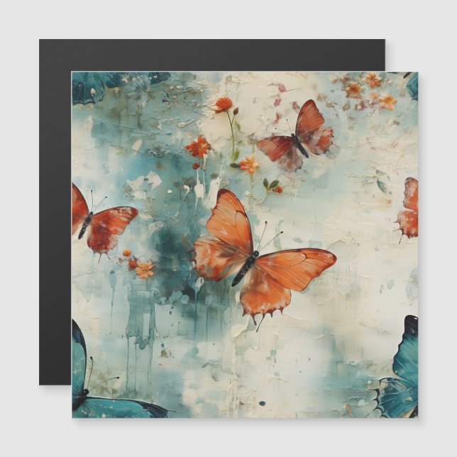 Colourful Vintage Butterflies and Flowers (9) (Front/Back)