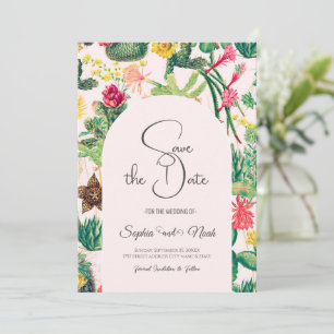 Colourful Vintage Cactus Collection Invitation