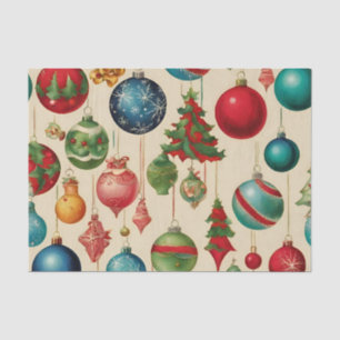 Colourful Vintage Christmas Hanging Ornaments  Tissue Paper