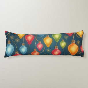 Colourful, vintage Christmas lights decor Body Pillow