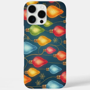 Colourful, vintage Christmas lights decor iPhone 16 Pro Max Case