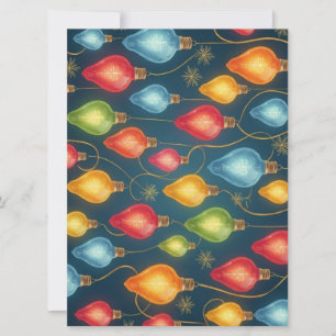 Colourful, vintage Christmas lights decor Holiday Card