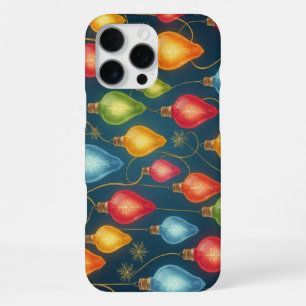 Colourful, vintage Christmas lights decor iPhone 16 Pro Max Case