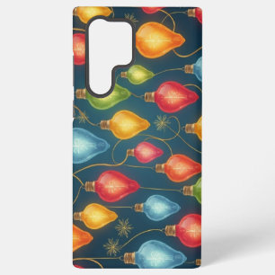 Colourful, vintage Christmas lights decor Samsung Galaxy Case