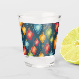 Colourful, vintage Christmas lights decor Shot Glass