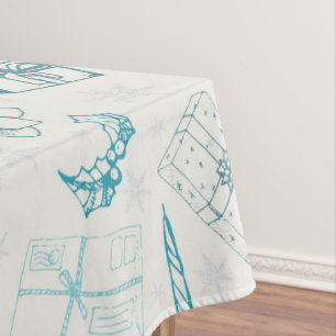 Colourful vintage christmas pattern tablecloth