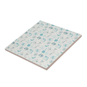 Colourful vintage christmas pattern tile