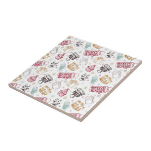 Colourful vintage christmas pattern tile