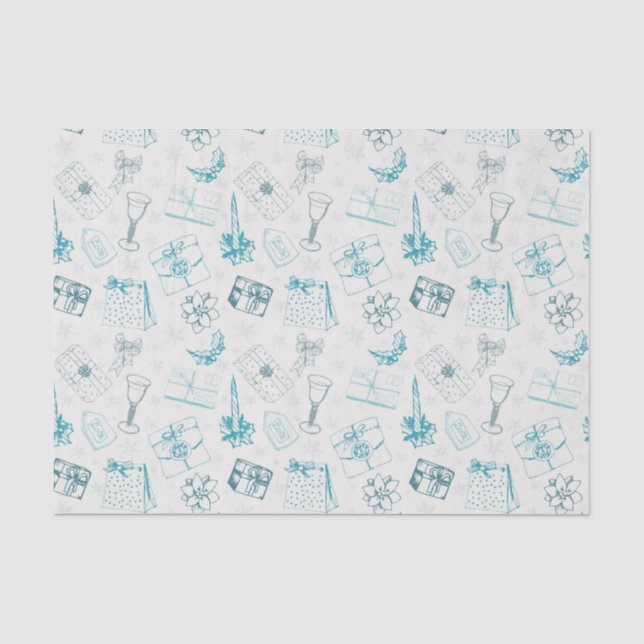 Colourful vintage christmas pattern tissue paper (Front)