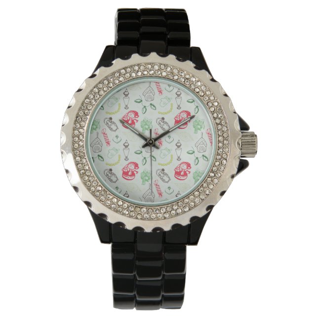 Colourful vintage christmas snowman watch (Front)