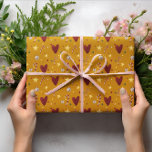 Colourful Vintage Christmas Theme Pattern Wrapping Paper<br><div class="desc">Christmas theme wrapping paper featuring colourful hand-drawn holiday symbols with red gold and vintage yellow colours.</div>