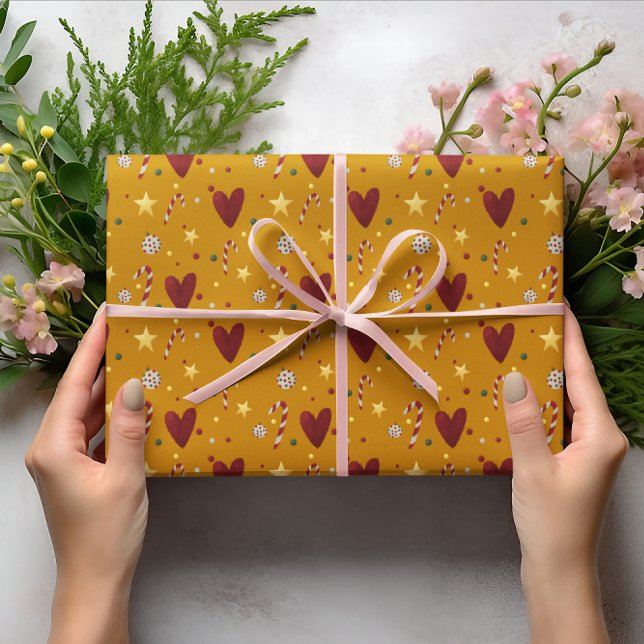 Colourful Vintage Christmas Theme Pattern Wrapping Paper (Creator Uploaded)