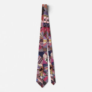 Colourful Vintage Crazy Quilt Tie