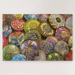 Colourful Vintage Czech Glass Sewing Buttons Jigsaw Puzzle