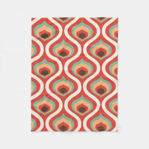 Colourful vintage droplets fleece blanket