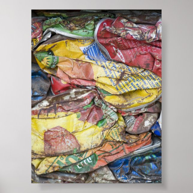 Colourful Vintage Fabrics Abstract Texture Composi Poster (Front)