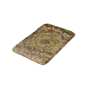 Colourful Vintage Floral Carpet Pattern Bath Mat