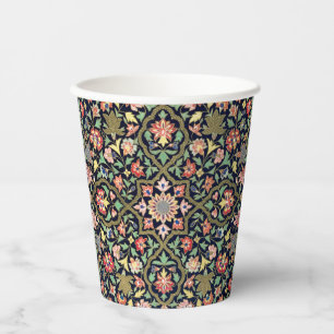 Colourful Vintage Floral Indian Mandala Pattern Paper Cups