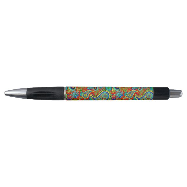 Colourful Vintage Floral Paisley Pattern Pen (Front)