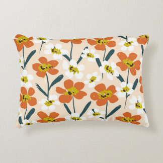 Colourful, vintage floral pattern. accent pillow
