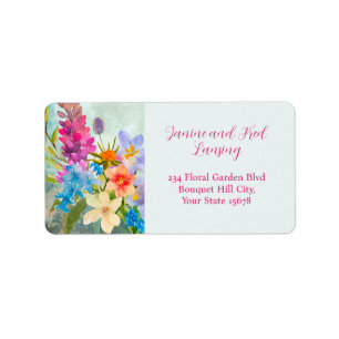 Colourful Vintage Floral Return Address Label