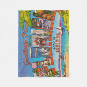 Colourful Vintage Florida  Fleece Blanket