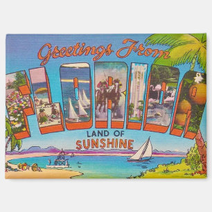 Colourful Vintage Florida Greetings Magnet