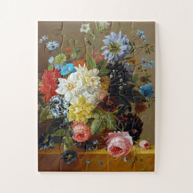 Colourful Vintage Flowers Vase Art Painting Jigsaw Puzzle (Vertical)