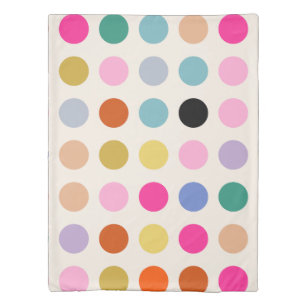 Colourful Vintage Geometric Dots Duvet Cover