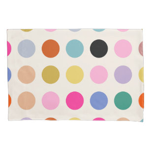 Colourful Vintage Geometric Dots Pillowcase