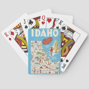 Colourful Vintage Idaho Map Playing Cards