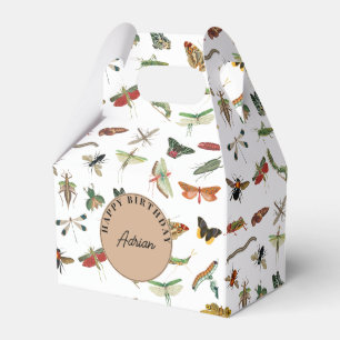 Colourful Vintage Insect Birthday Party Theme Favor Box