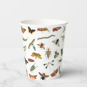 Colourful Vintage Insect Birthday Party Theme Paper Cups