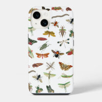 Colourful Vintage Insect Illustration Pattern