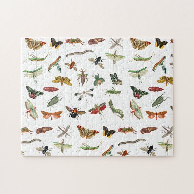 Colourful Vintage Insect Illustration Pattern  Jigsaw Puzzle (Horizontal)