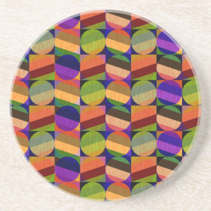 Colourful Vintage Inspired Pattern Coaster